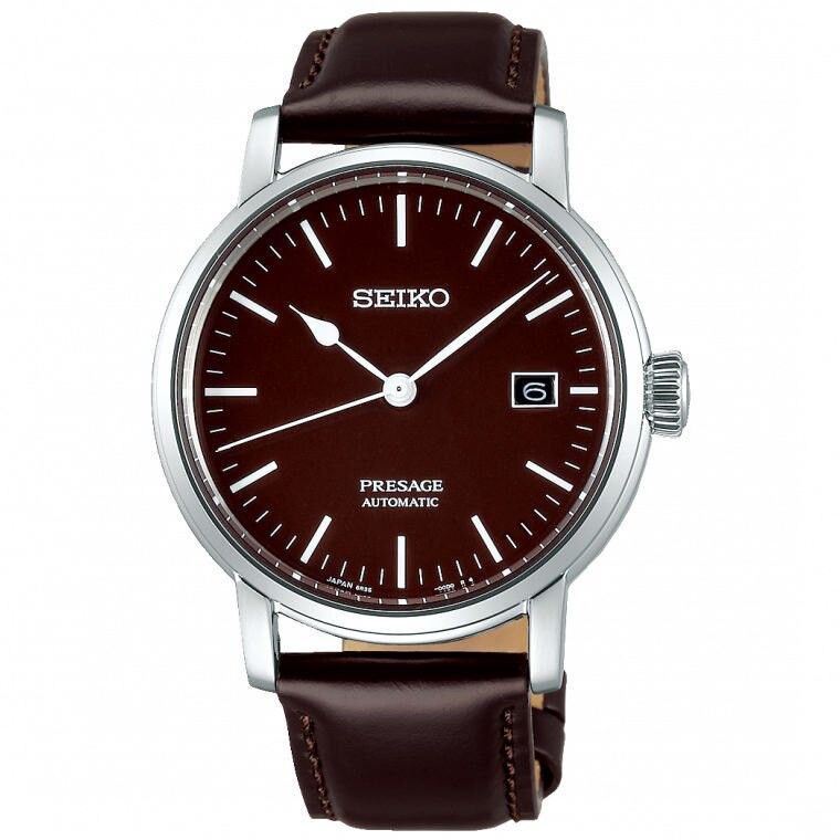 Seiko精工錶 Presage 6R35-00F0B(SPB115J1) 琺瑯工藝機械腕錶/紅棕色 39.9mm