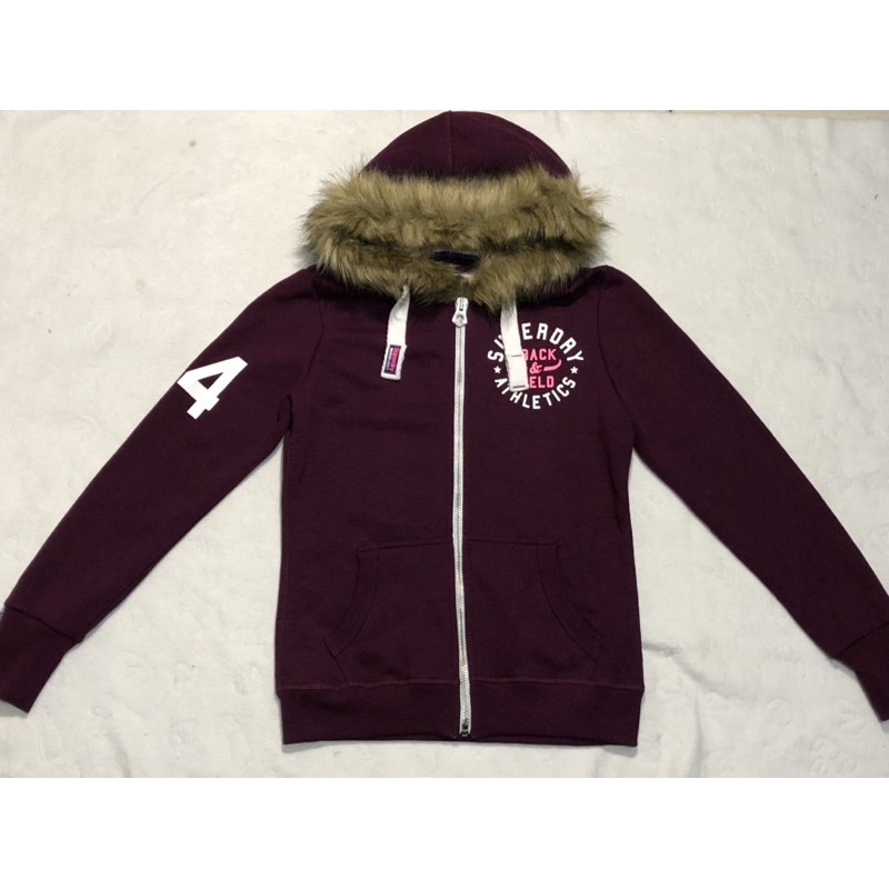 極度乾燥 SuperDry 二手秋冬連帽刷毛外套 女