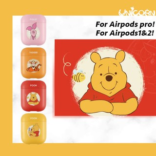 韓國正版KR 迪士尼圓框頭像小熊維尼系列 蘋果AirPods耳機套 1/2代 AirPods Pro 保護套 收納套