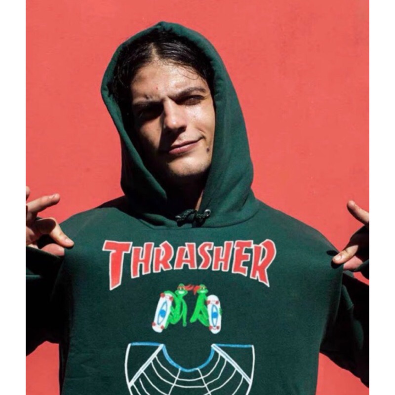 美國新款🇺🇸 Thrasher Doubles Hoodie 神龜滑板 刷毛連帽T恤 帽T忍者龜 綠 潮流
