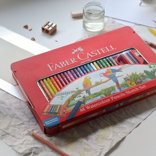 德國 FABER-CASTELL 輝柏 一般級 紅盒 水性 色鉛筆 水性色鉛筆 48色 『胖媽媽美術文具』