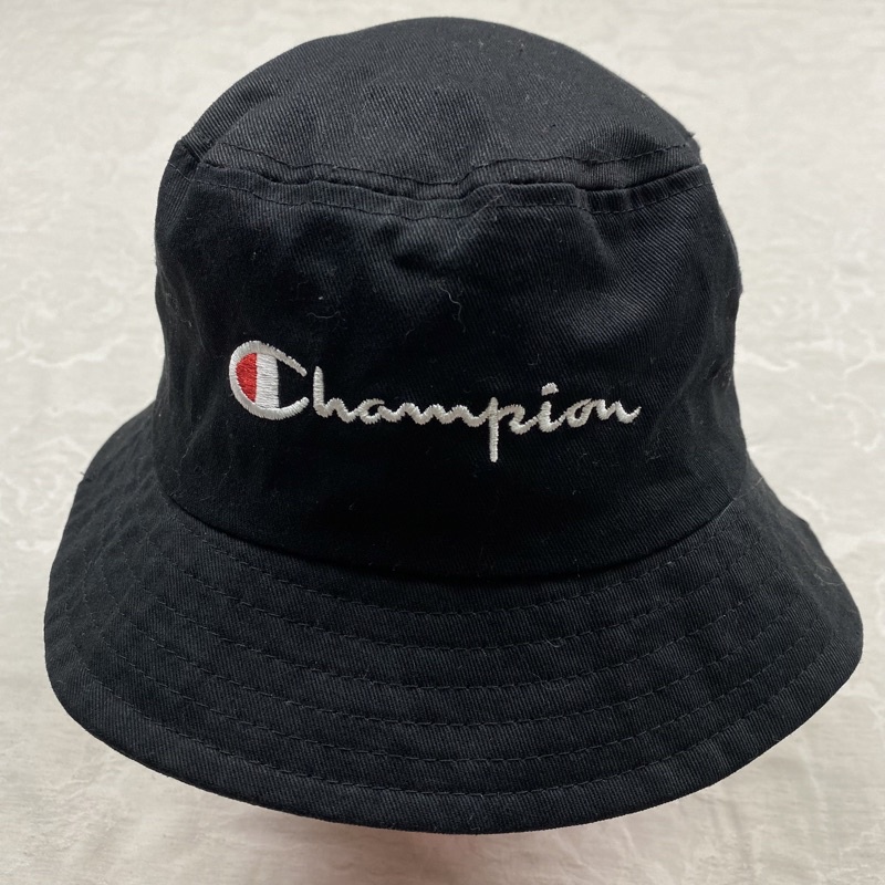 古著 Champion 刺繡Logo 小頭圍 早期USA美製 基本款 黑色漁夫帽