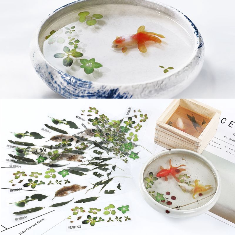 3d為樹脂金魚繪畫首飾留下清水草膜貼紙 蝦皮購物