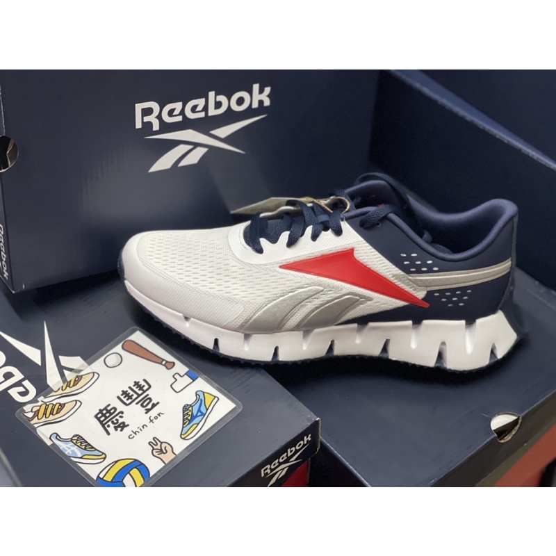 大罐體育👟 Reebok 男子跑鞋  Zig Dynamica 2  慢跑 健身  白藍紅- FY9946