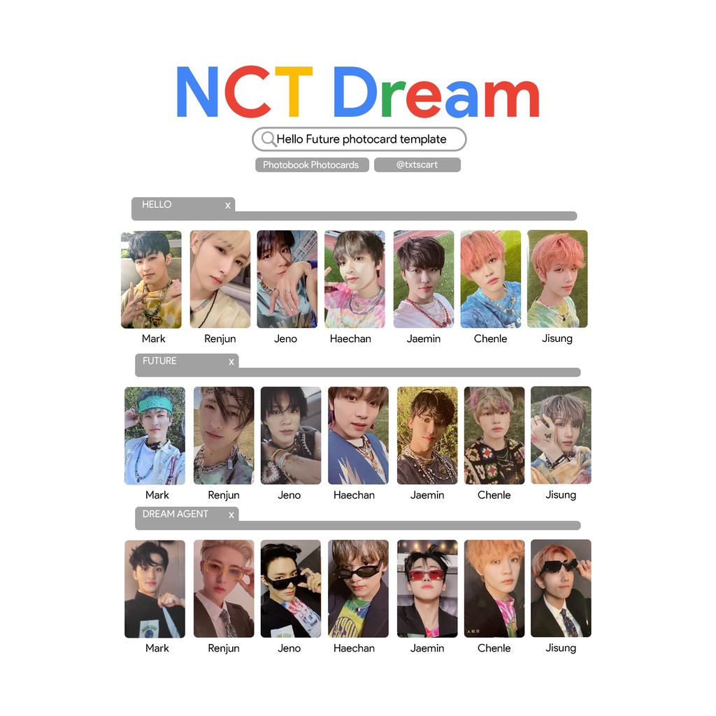 NCT DREAM HELLO FUTURE PHOTOBOOK VER. 單卡下單區 （2021/11/21 已更新）