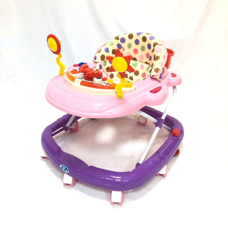 【加利寶貝 台灣製】飛機造型推桿款學步車 嬰幼兒學車 螃蟹車 學步車 芭比粉 GALYBABY