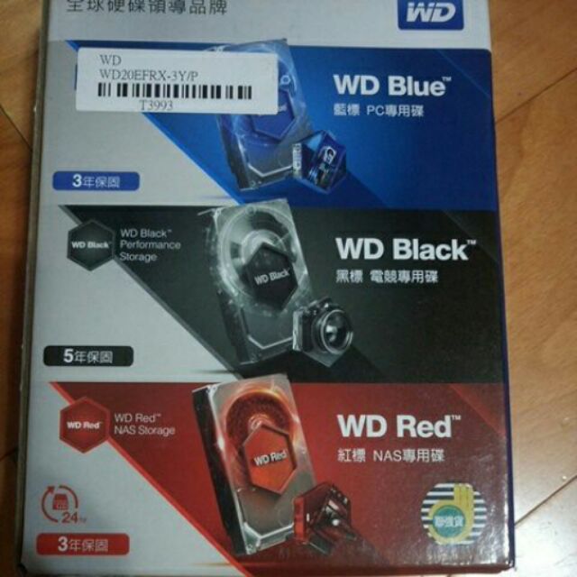 WD紅標硬碟 2T  原廠保固到2019/03