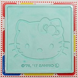 日本 HIRO 卡通 Hello Kitty 圖案 珪藻土杯墊 (方/藍)