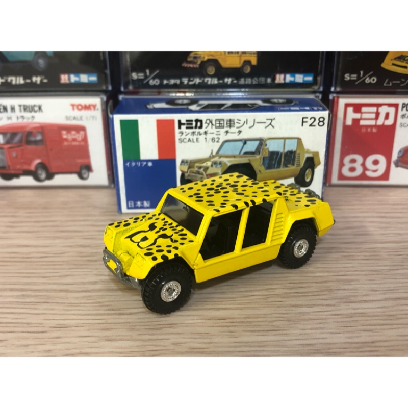 Tomica 日本製 藍盒 no.F28 LAMBORGHINI CHEETAH 藍寶堅尼 越野車 黑豹紋 絕版