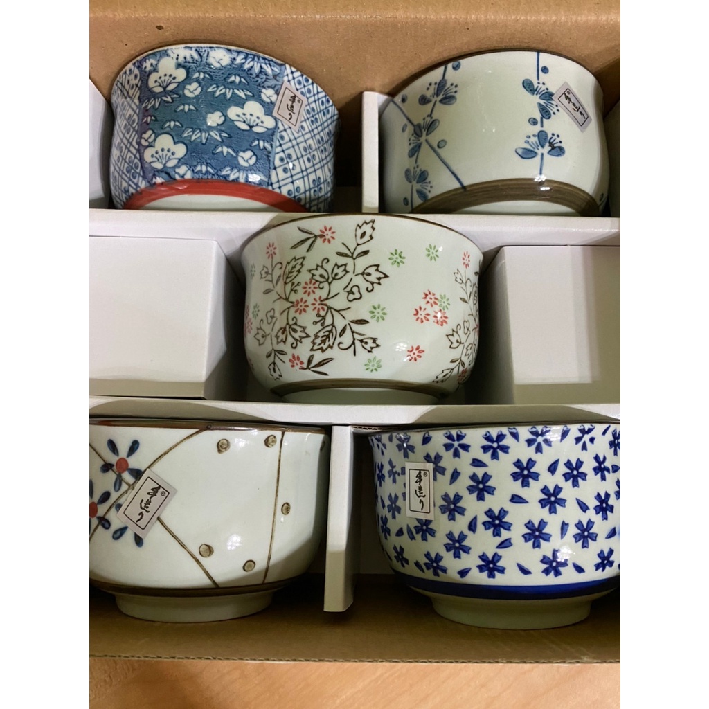 全新 松村窯日式手工和風 陶瓷碗五入禮盒  飯碗 碗組 湯碗 日本碗