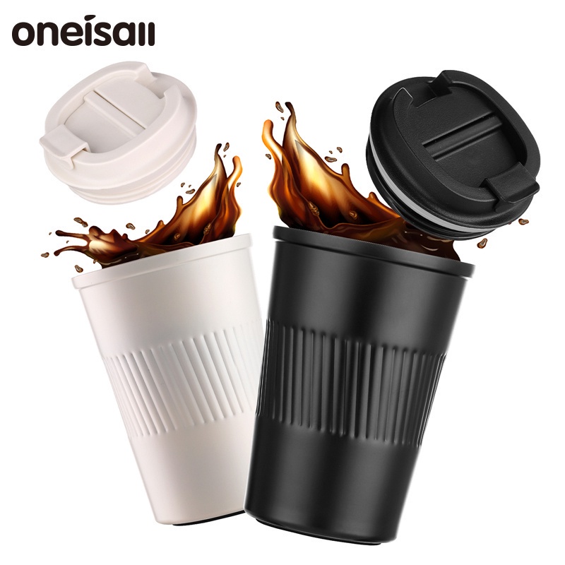 ONEISALL 保溫咖啡杯 隨行杯 304不鏽鋼 家用歐式小奢華 便攜高顏值 簡約現代 350ml