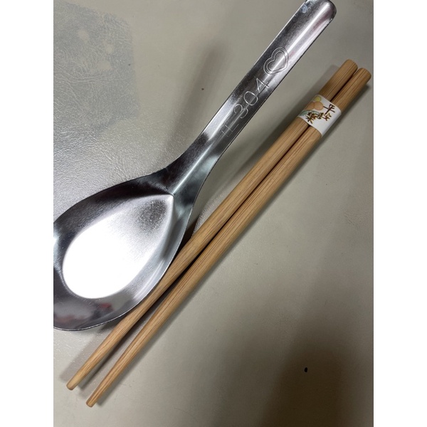 #正304不鏽鋼湯匙+竹筷子🥢組