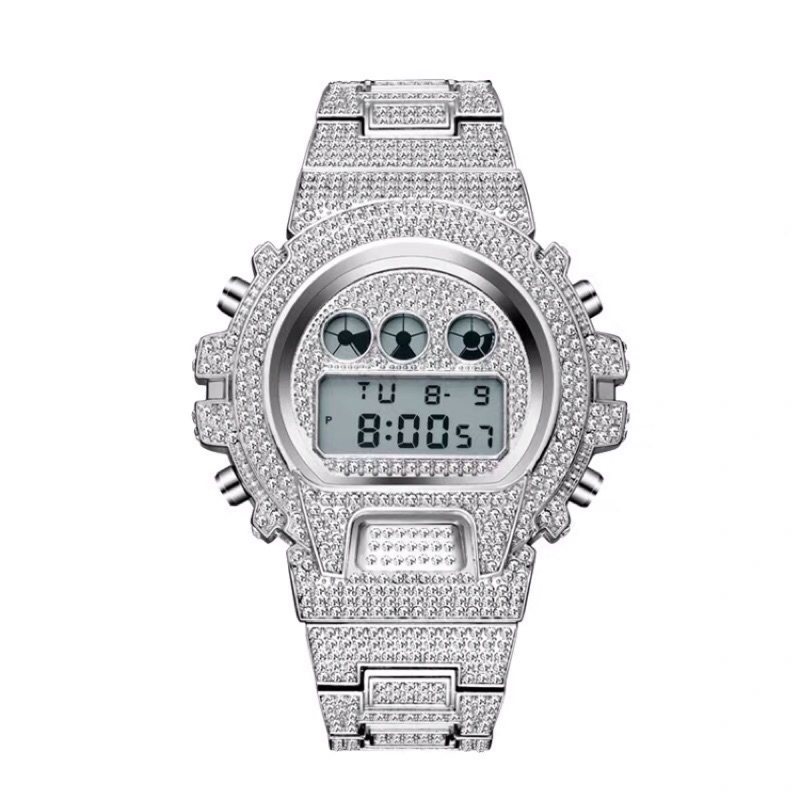 💎FRE$H ICE💎 歐美 鑲鑽 滿鑽 高品質 電子 錶 手錶 嘻哈