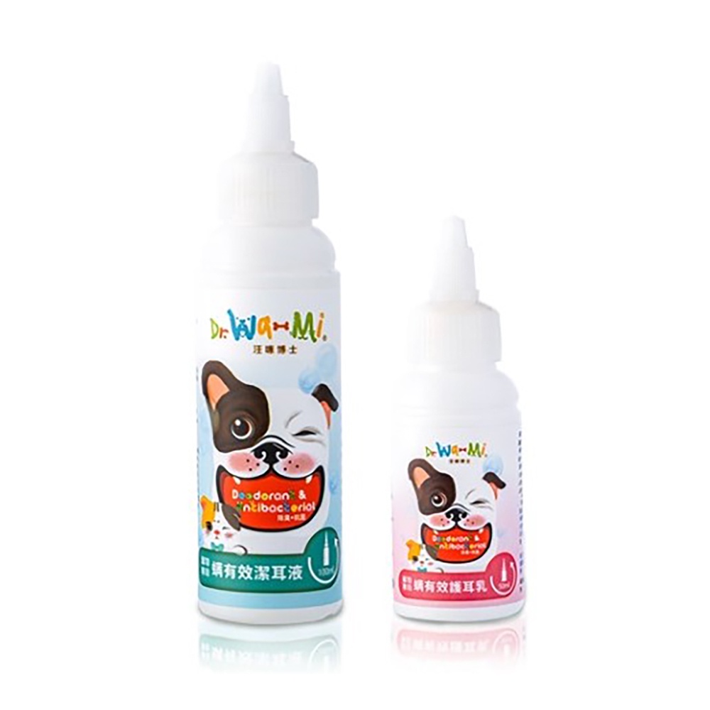 【 Dr. Wa-Mi 汪咪博士 】寵物專用 潔耳液 100ml 護耳乳 50ml 全犬貓通用