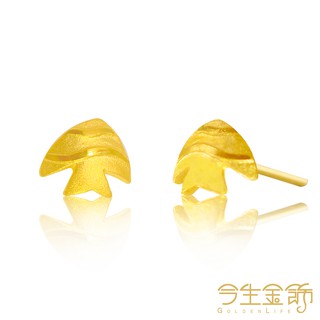 【今生金飾】黑桃耳環 黃金耳環