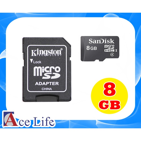 【Ace Life】Sandisk 8G C4 bulk micro SD SDHC TF 記憶卡附轉卡Adapter