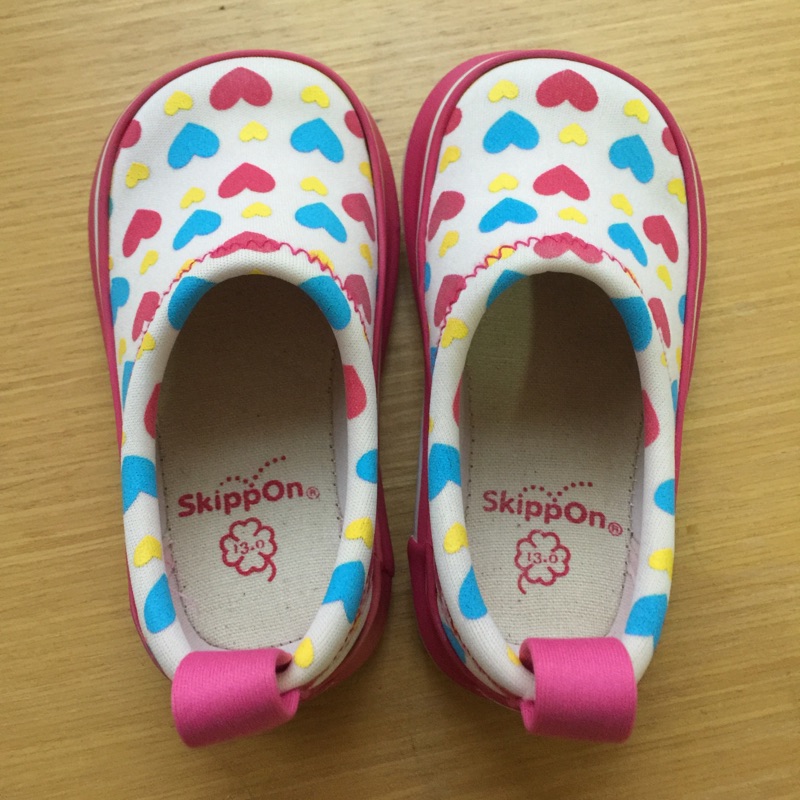 日本 SkippOn 休閒鞋(粉色愛心款)♥學步鞋 - 13cm (二手）