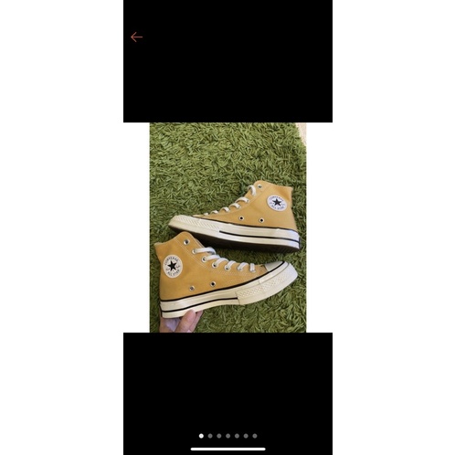 二手CONVERSE/ALL STAT男女鞋1970S高筒鞋 黃色23號