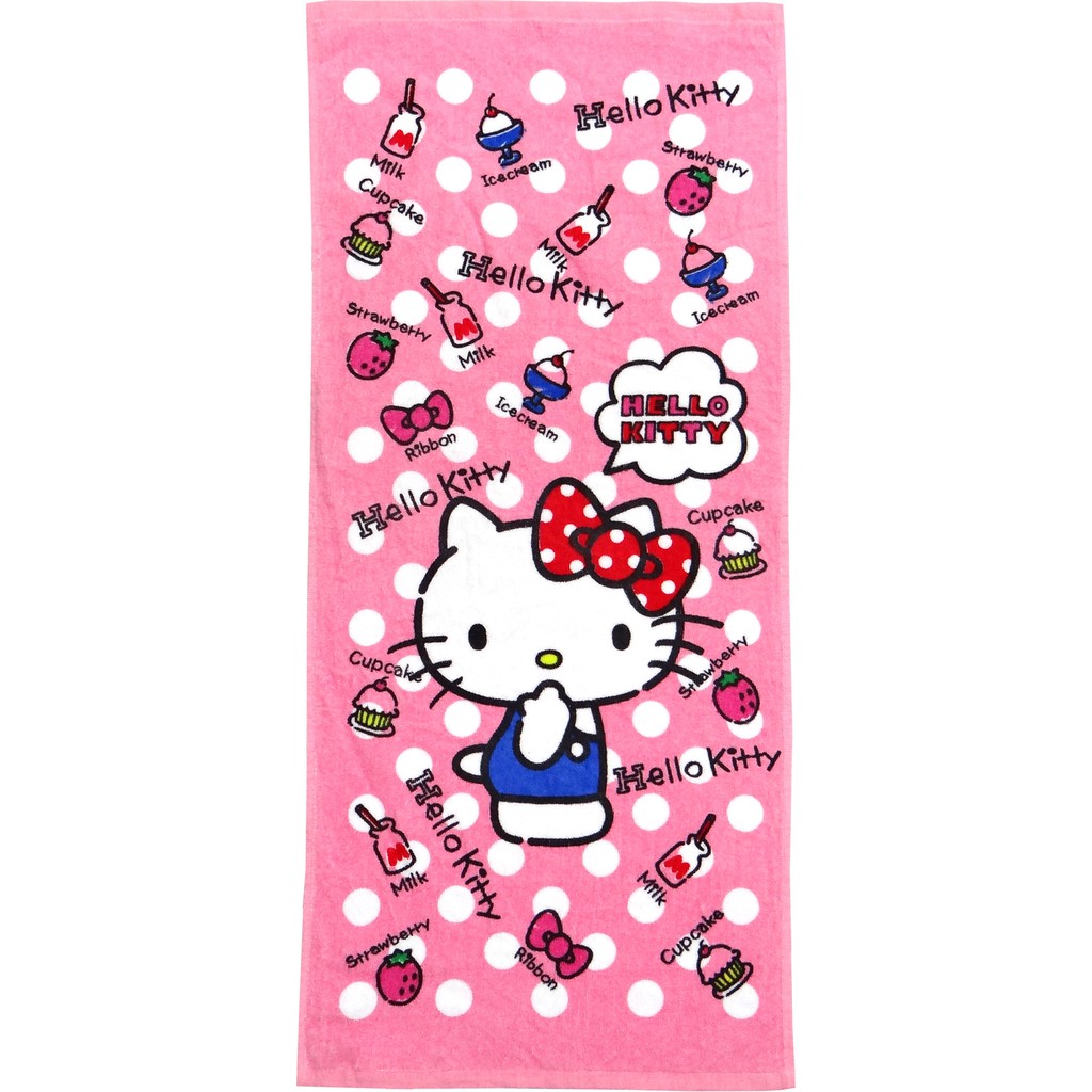 【Sanrio三麗鷗】凱蒂貓甜點毛巾 100%棉 33x76cm [ New新品上市]