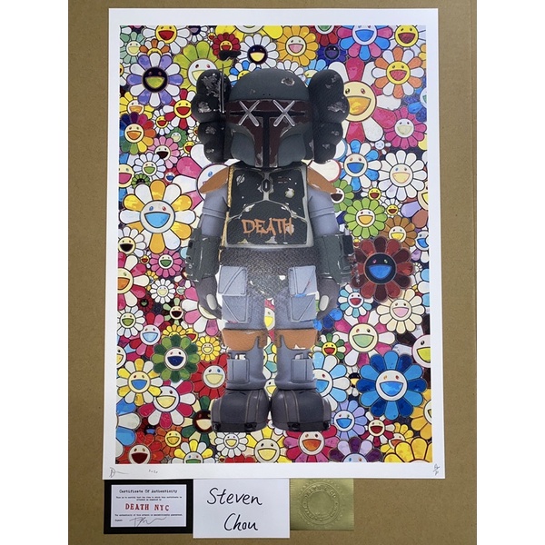 DEATH NYC 2020 限量 版畫 KAWS 星際大戰 波巴費特 賞金獵人 村上隆 太陽花 微笑花 潮流 翻玩