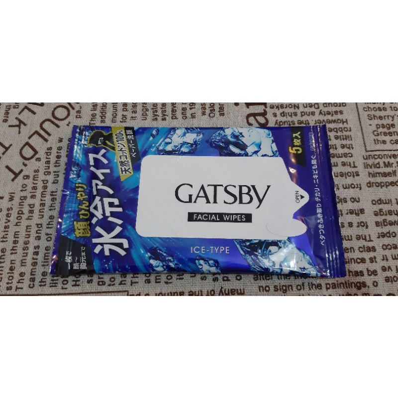 日本 GATSBY 潔面濕紙巾 5張 冰爽型 體驗包
