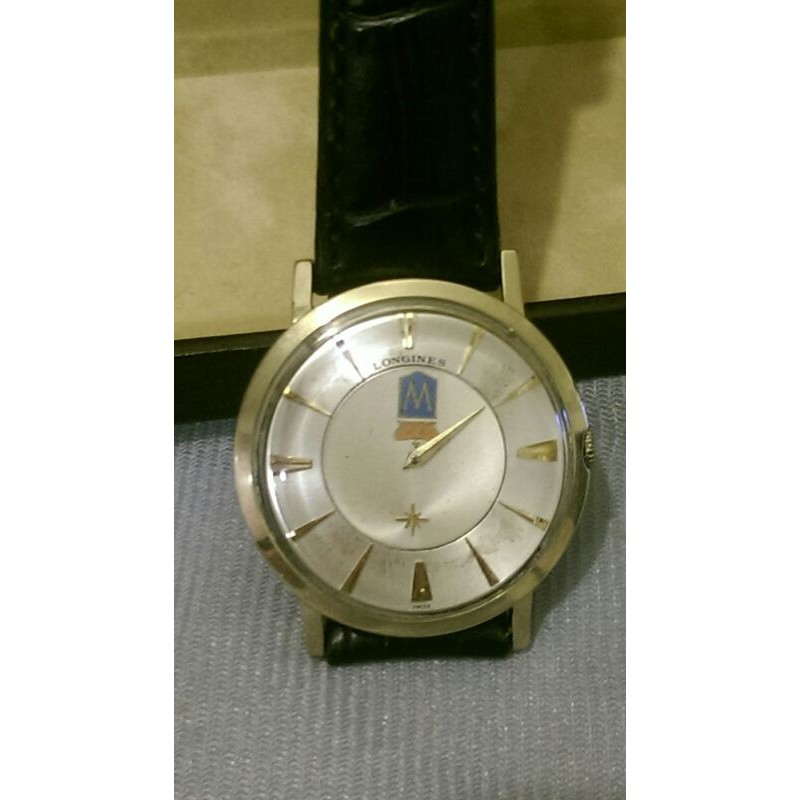 少見1970年代【盒裝】浪琴Longine包金((神秘面))手上鍊機械錶