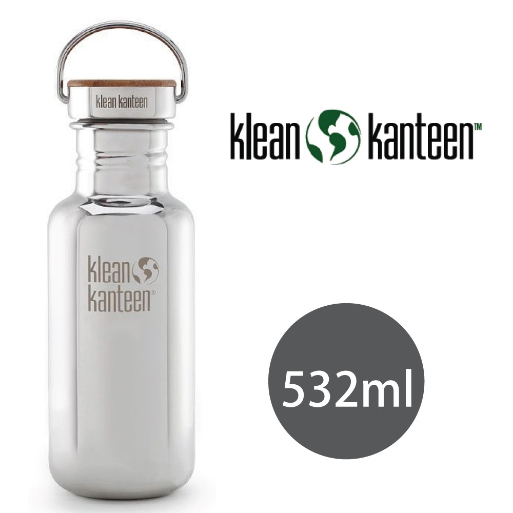 【美國Klean Kanteen】竹片鋼蓋不鏽鋼瓶-532ml