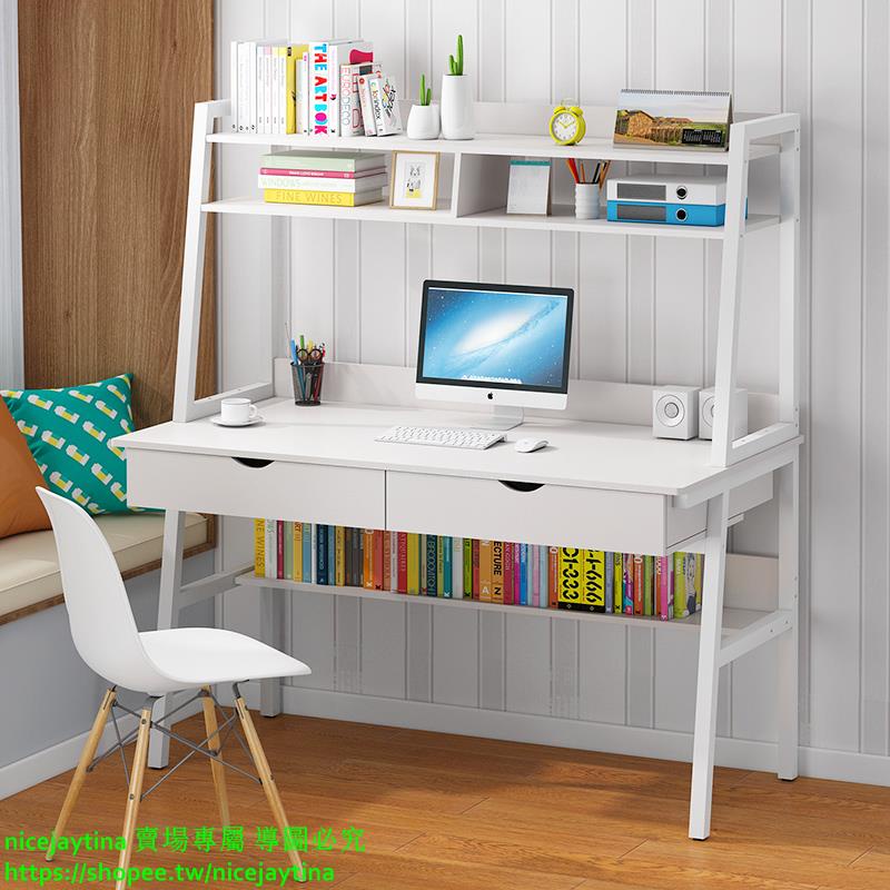 ✐ 優惠促銷15電腦臺式桌寫字桌家用簡易臥室書桌書架組合一體桌80cm學生學習桌
