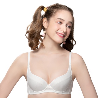 SWEAR 思薇爾 花兒me 系列 B-E罩 軟鋼圈 素面 包覆 女內衣(乳酪白)