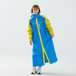 Outperform 奧德蒙 頂峰背包前開式連身雨衣 藍黃 雨衣 一件式雨衣 雨衣《淘帽屋》