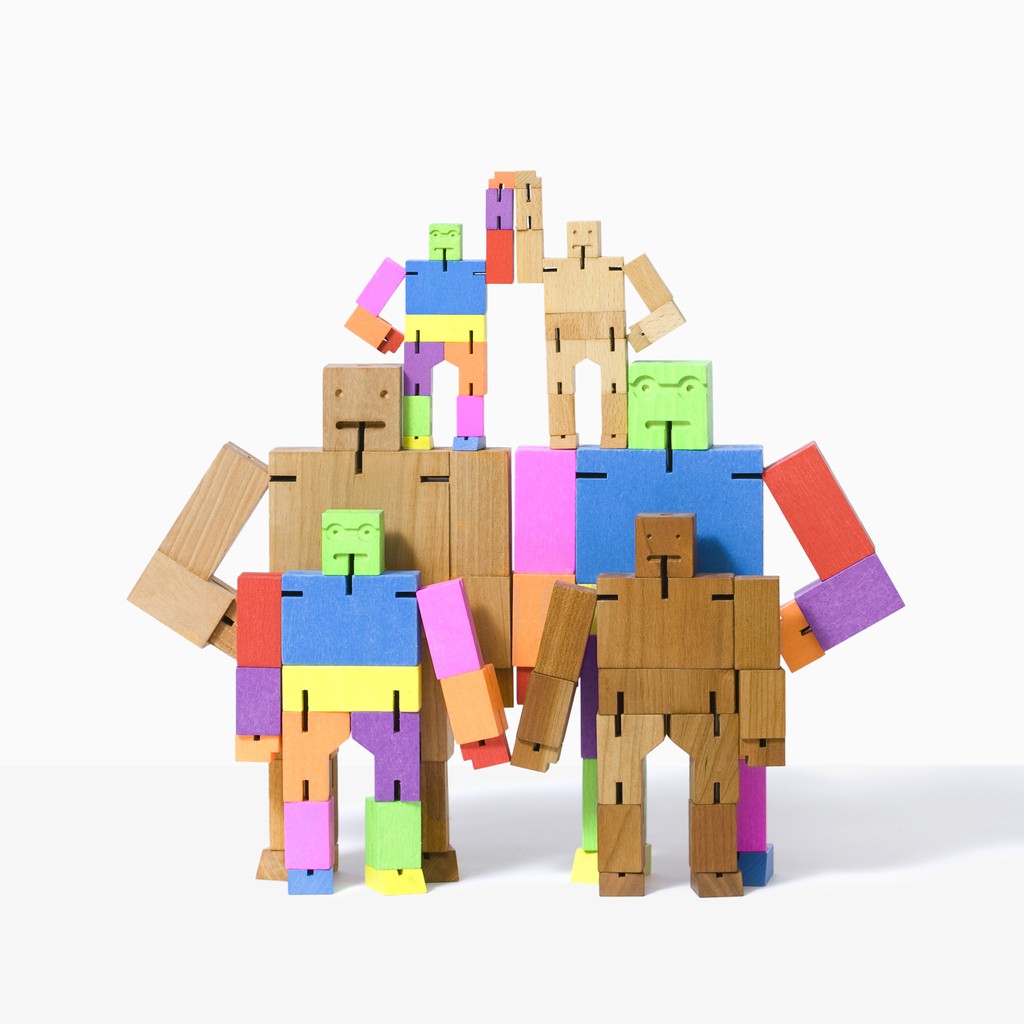 Areaware｜中型 小型 木頭機器人 彩色機器人 變形積木 積木 玩具 兒童玩具  益智玩具  模型 公仔 收納架