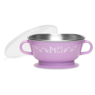 【MaxiMini】嬰幼兒抗菌不鏽鋼湯碗(馬卡龍紫)