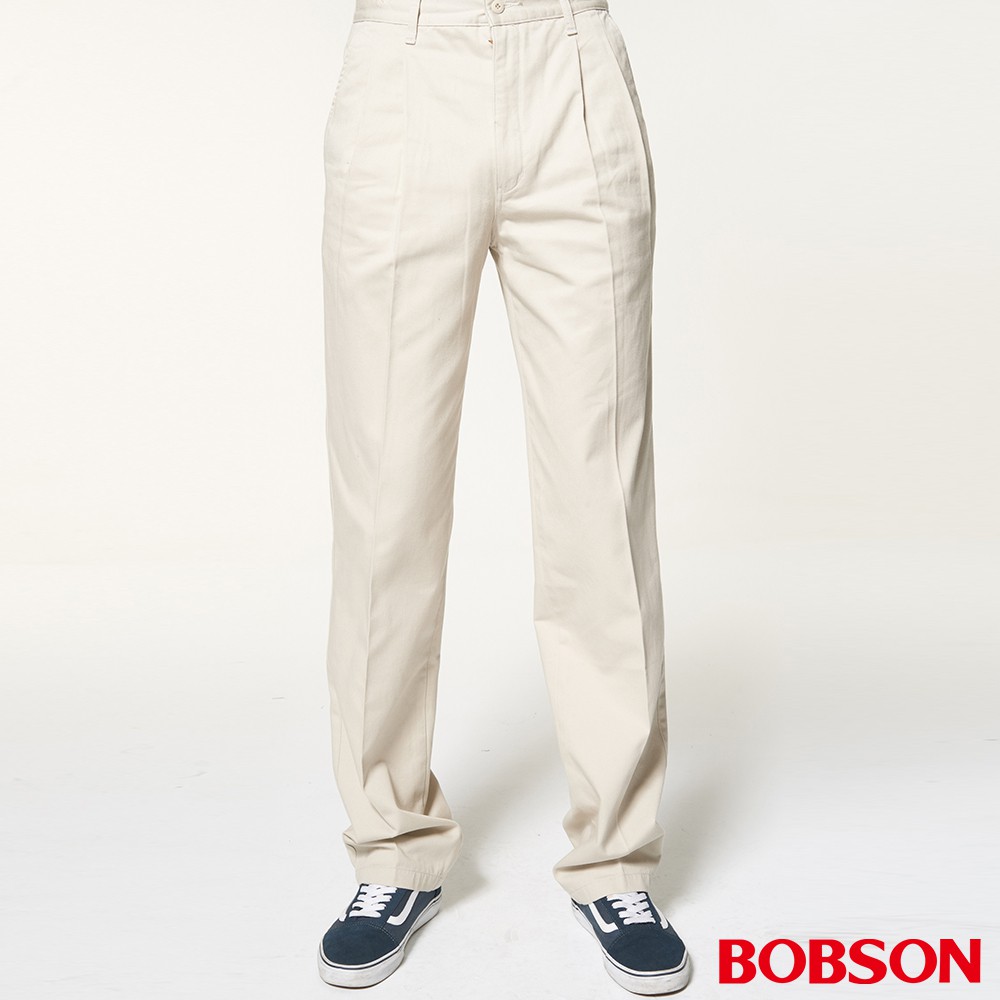 BOBSON 男款雙打摺休閒褲(1619-70)