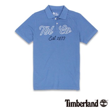 全新未拆 Timberland 男款淺紫藍刺繡Logo短袖Polo衫