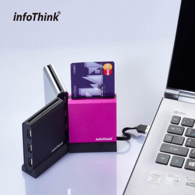 InfoThink 直立式 ATM x HUB 多合一晶片讀卡機 IT-926U｜專用讀卡機 原價399