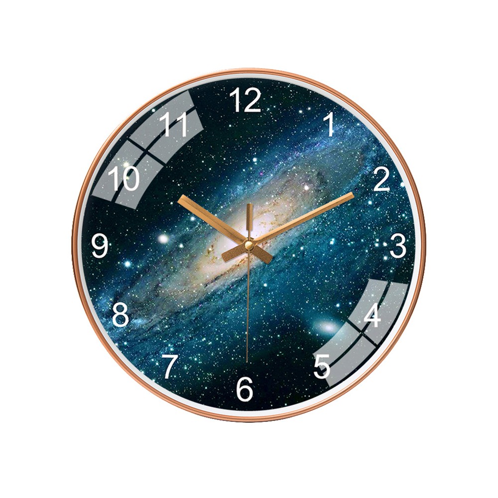 YAON雅居 掛鐘 靜音簡約北歐藝術掛表現代創意星空掛鐘客廳家用時鐘掛墻石英鐘表