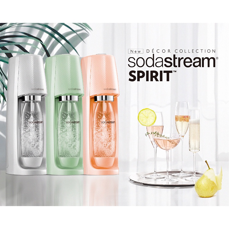 【Sodastream】Spirit 自動扣瓶氣泡水機  原廠公司貨  保固兩年   贈寶特瓶1L 2入