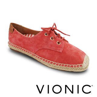 【VIONIC 法歐尼】Rayne萊恩 街頭休閒麂皮草編鞋(紅/黑 共兩色) 特惠款