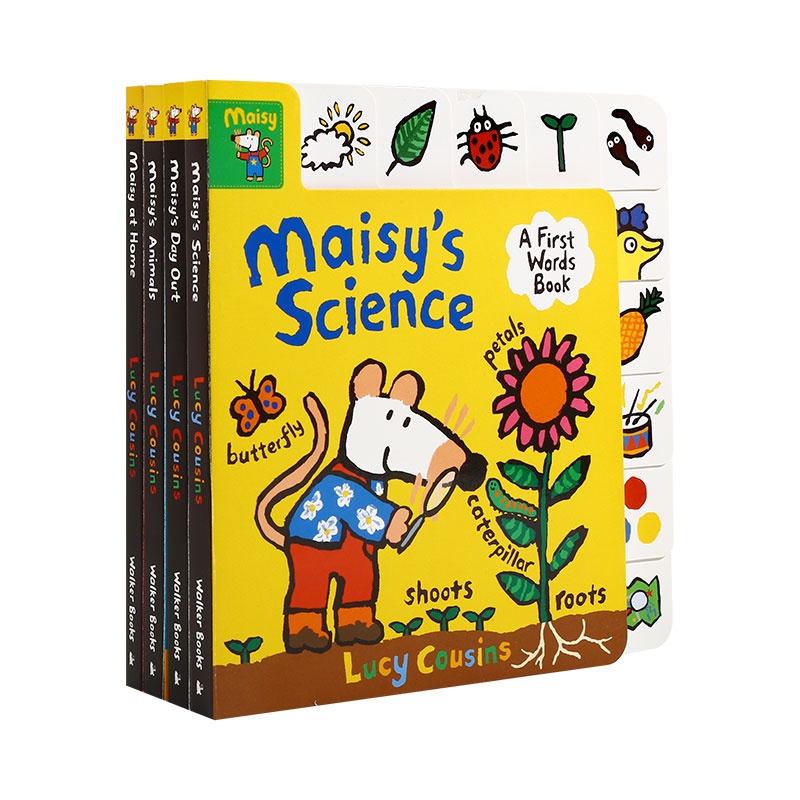 現貨在台 Maisy s First Word Book小鼠波波單詞標籤書 套裝4冊 英文原版 點讀版 毛毛蟲點讀筆