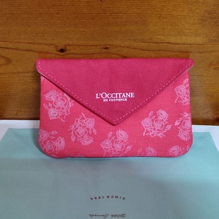 L'occitane 歐舒丹 玫瑰花樣化妝包 紅色 全新 布包 面紙包 錢包 交換禮物