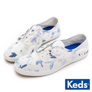 【Keds】CHILLAX 水彩潑墨輕量休閒鞋-白藍 (9222W133402)