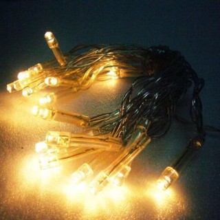 摩達客-聖誕燈 LED燈串20燈電池燈 (暖白光/透明線) (高亮度又環保)