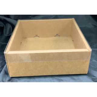 蝦皮代開發票 紙盒 乳酪蛋糕盒-6吋牛皮無印（透明上蓋） 內襯 蛋糕包裝盒 禮品包裝盒 10入 75折 含稅