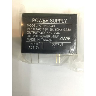 POWER SUPPLY 電源供應器 A9-110724B 7.5V 2.4A 18W 中古新品