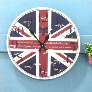 復古英國風格時鐘。復古懷舊風格木質時鐘。掛飾