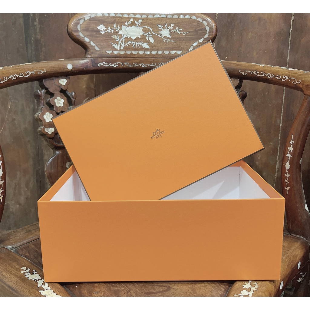 【二手名牌紙盒】愛馬仕 Hermès 橘盒 Mini Lindy 包盒  收納盒 硬紙盒 禮物盒
