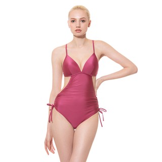 LeRêve Paris－AIRise 抽繩鏤腰空氣連身泳裝－莓果紫 綁繩 可調式 遮肚 顯瘦 修身款 穩固 連身泳衣