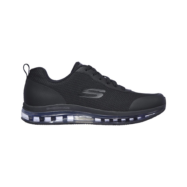 【SKECHERS】SKECH-AIR SR - CHAMNESS 休閒鞋 工作鞋 黑 男鞋 -77534BBK