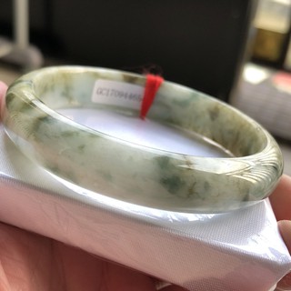 圈口61.5~【AH 015】(附中國A貨證書)冰糯種 飄花 A貨翡翠/緬甸玉手鐲~【古風糖心 出品】不議價