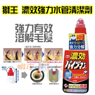 【日本同步】日本 LION 排水管清潔劑 清潔凝膠 去汙 除臭 疏通 溶解毛髮 去味 浴室 廚房 水管 獅王